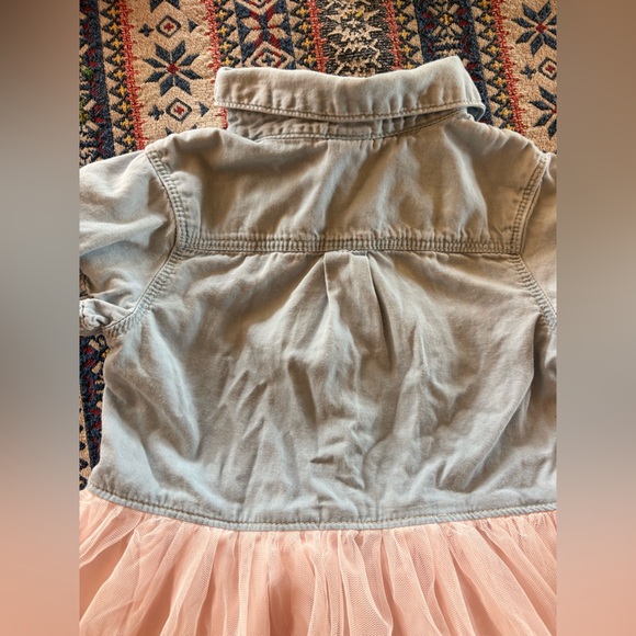 Oshkosh Girls Denim Short Sleeve Dress with Bows and Tulle - Picture 5 of 8